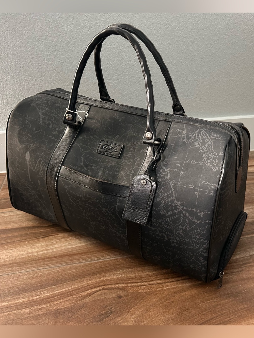 Patricia Nash Avola Trolley Duffel in Black Map - Rolling luggage weekender bag